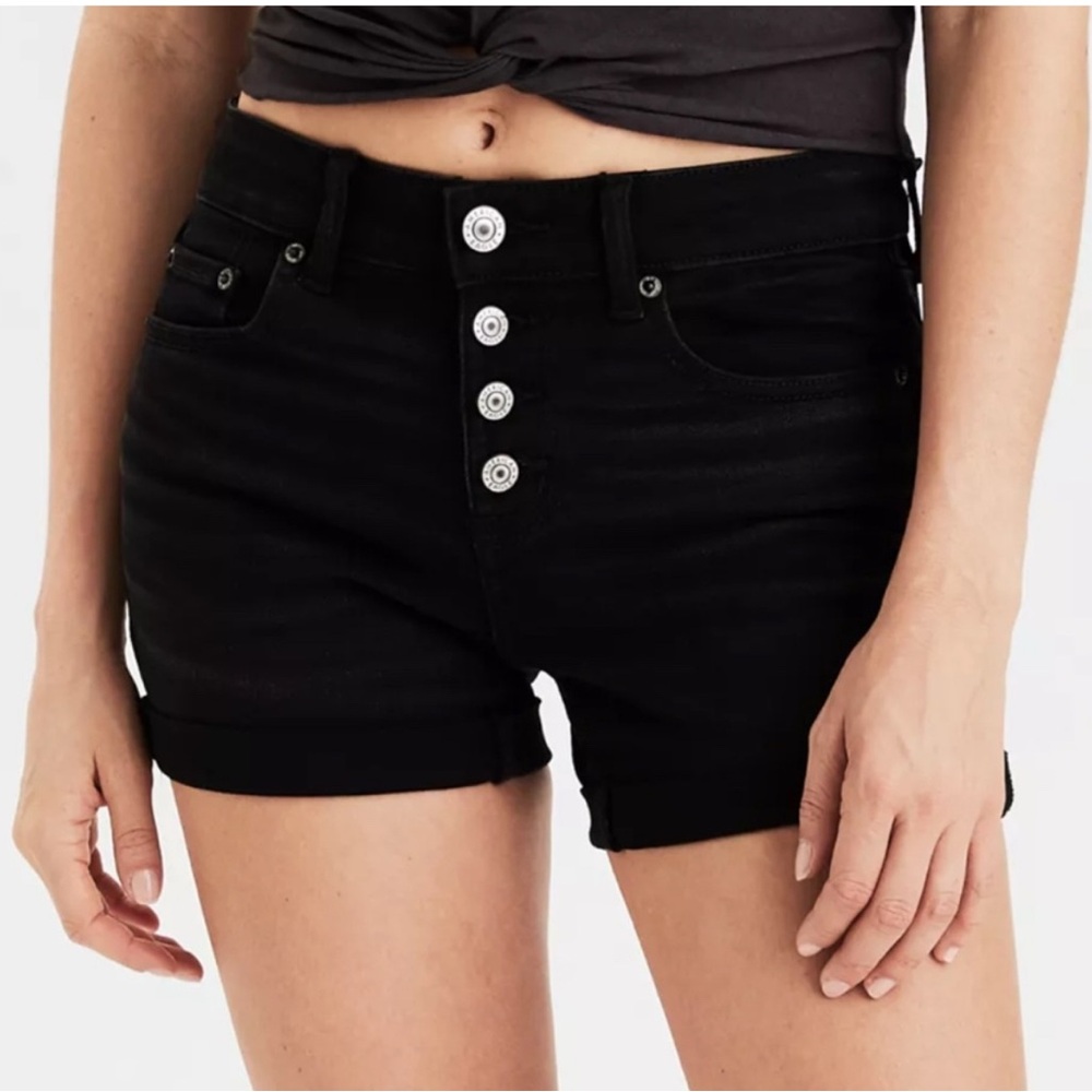 American Eagle Next Level Stretch Midi Cuffed Jean Shorts